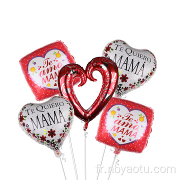 Happy Mother&#39;s Fay Foil Balloons Ensemble de 5pcs